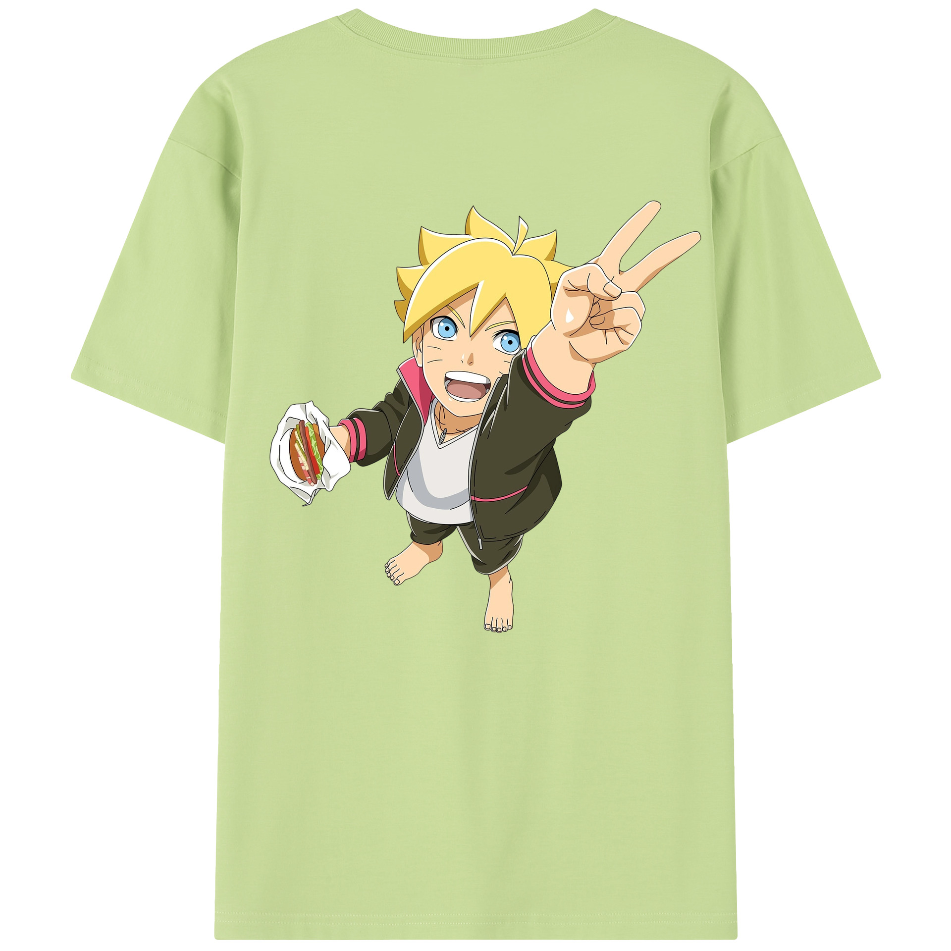 （画像用） NARUTO -ナルト- うずまき ボルト Uzumaki Boruto 綿100％半袖Tシャツ（背面プリント）